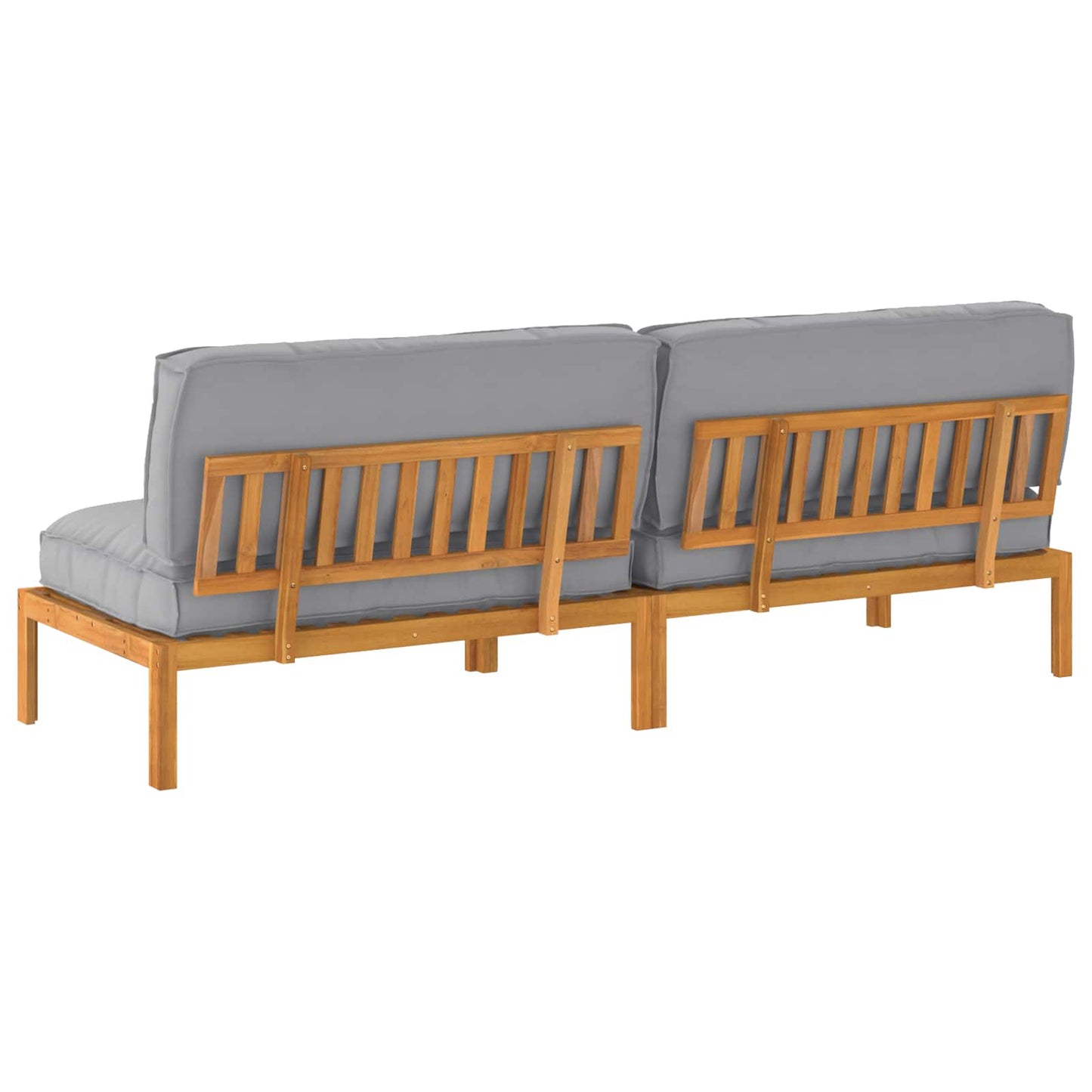 vidaXL Sofa Set mit Kissen Uni Grau 240 x 92 x 69 cm Massivholz Akazie