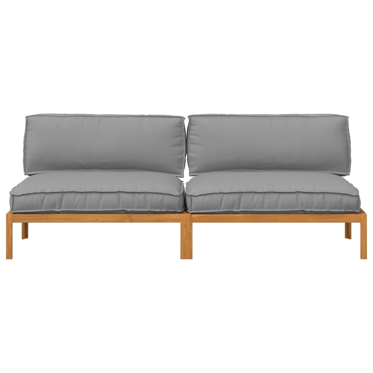 vidaXL Sofa Set mit Kissen Uni Grau 240 x 92 x 69 cm Massivholz Akazie