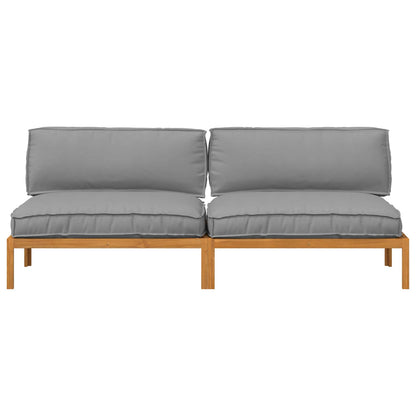 vidaXL Sofa Set mit Kissen Uni Grau 240 x 92 x 69 cm Massivholz Akazie