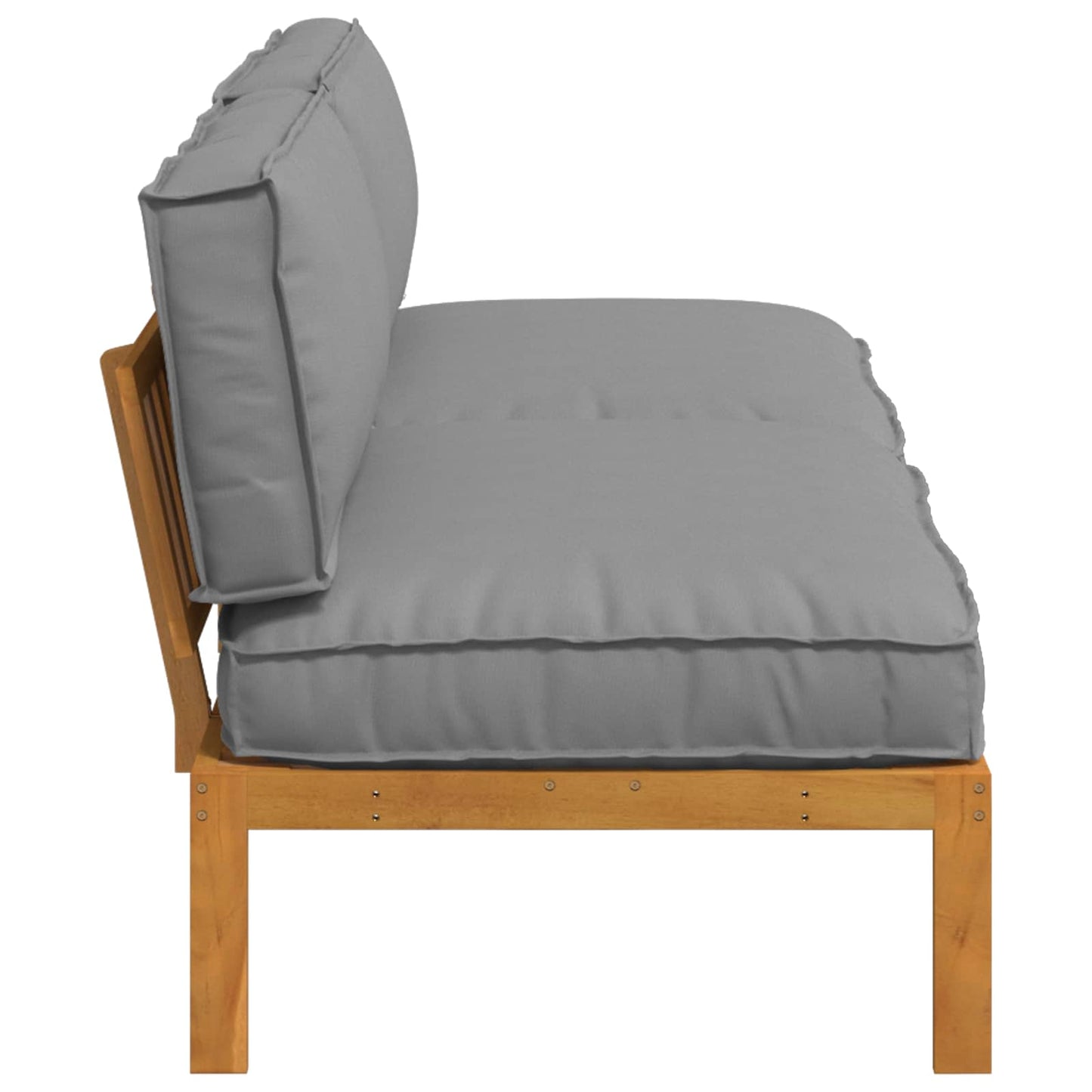 vidaXL Sofa Set mit Kissen Uni Grau 240 x 92 x 69 cm Massivholz Akazie