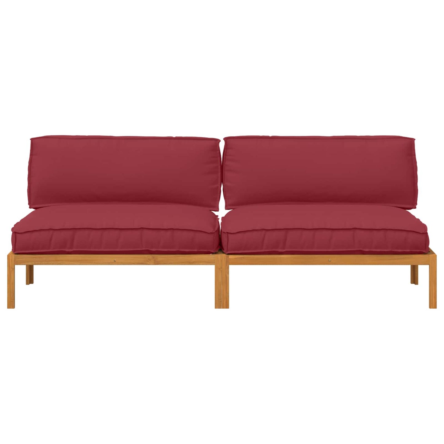 vidaXL Sofa Set mit Kissen Weinrot 240 x 92 x 69 cm Massivholz Akazie