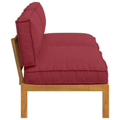 vidaXL Sofa Set mit Kissen Weinrot 240 x 92 x 69 cm Massivholz Akazie
