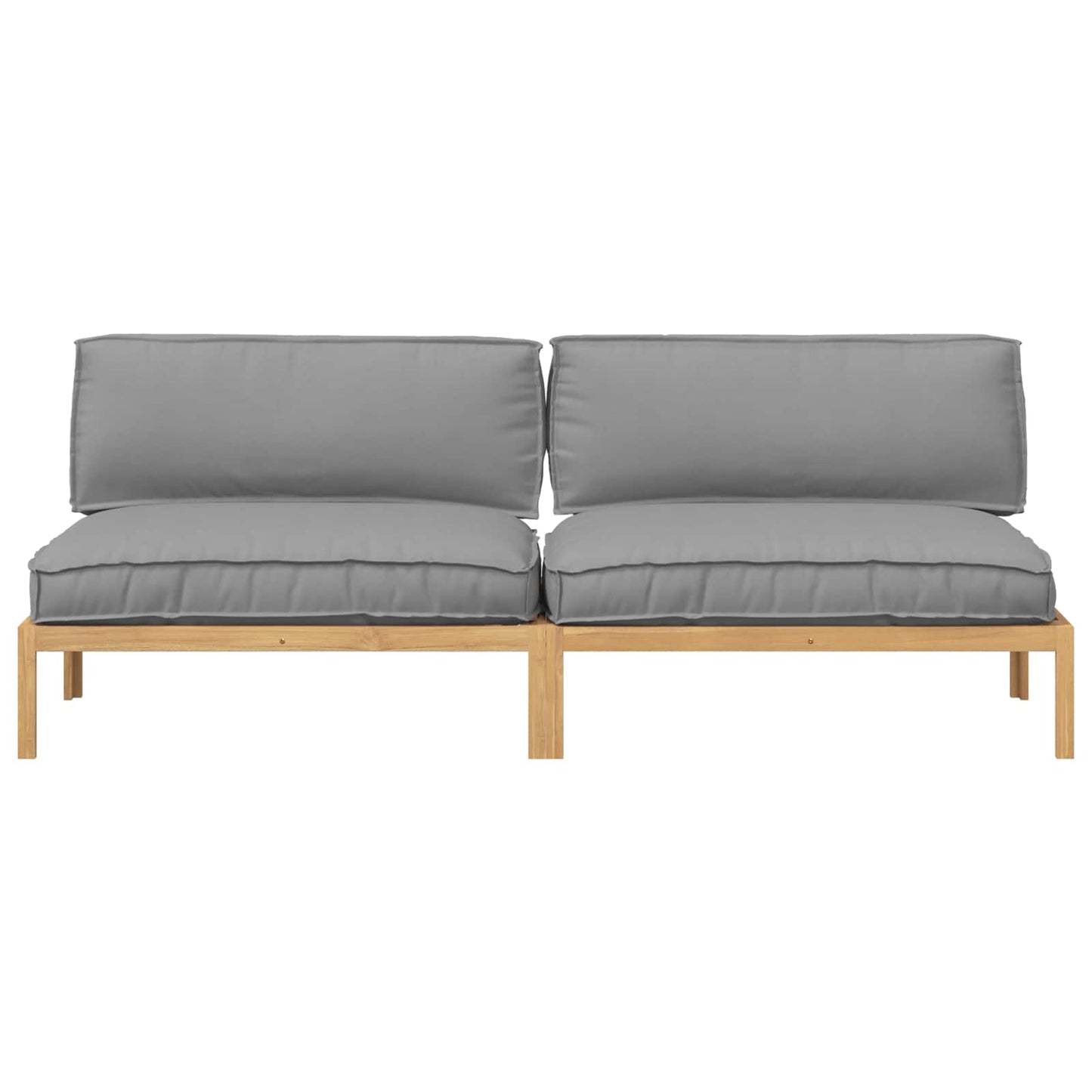 vidaXL Sofa Set mit Kissen Uni Grau 240 x 92 x 69 cm Massivholz Akazie