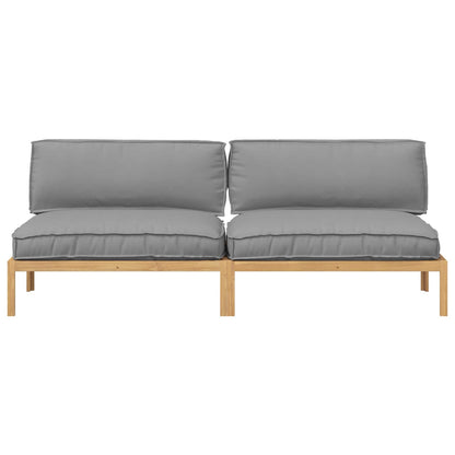 vidaXL Sofa Set mit Kissen Uni Grau 240 x 92 x 69 cm Massivholz Akazie