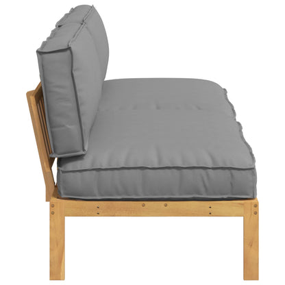 vidaXL Sofa Set mit Kissen Uni Grau 240 x 92 x 69 cm Massivholz Akazie