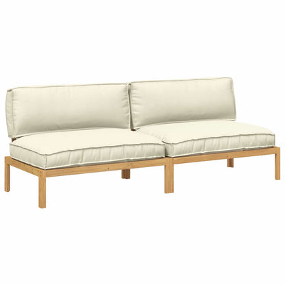 vidaXL Sofa Set mit Kissen Creme 240 x 92 x 69 cm Massivholz Akazie