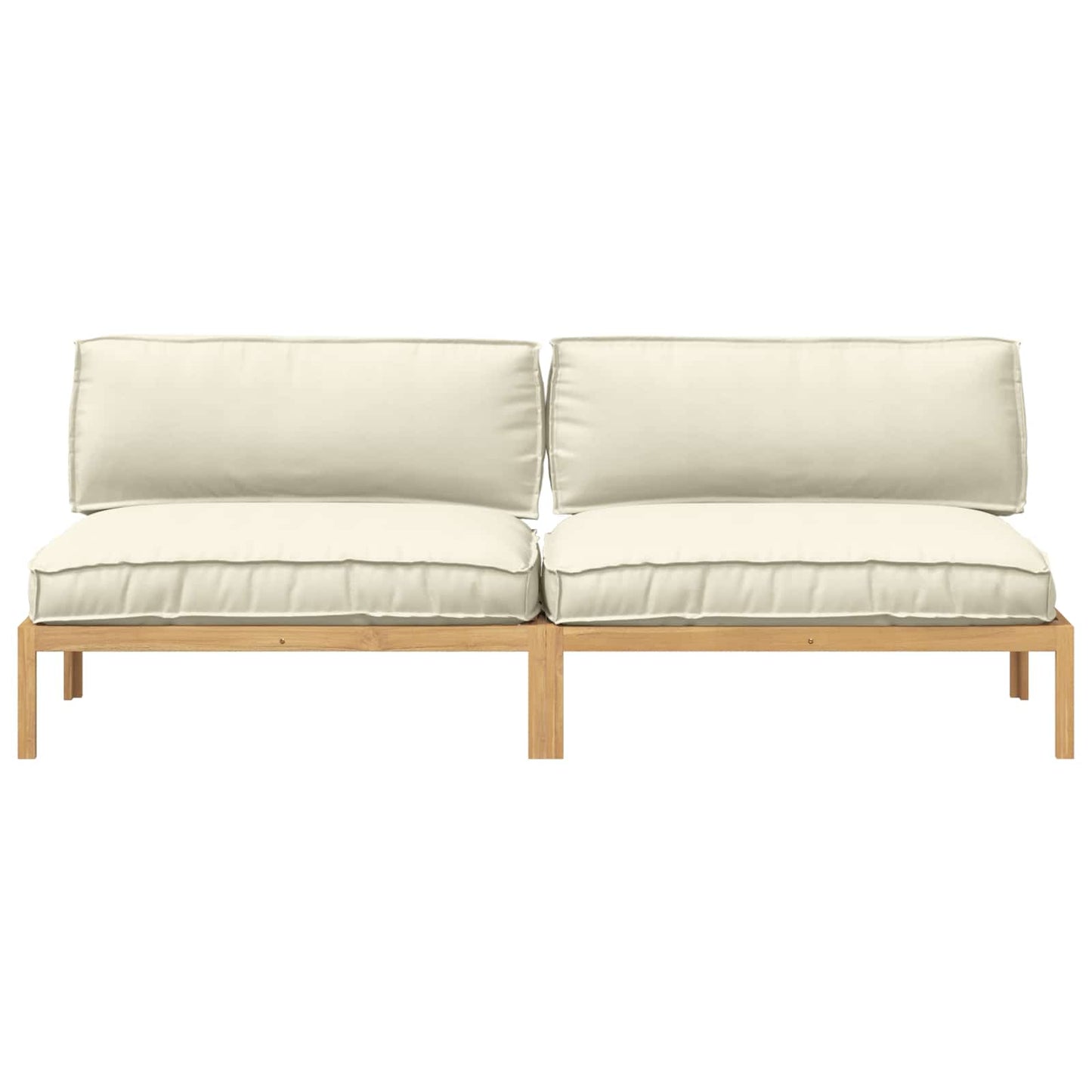 vidaXL Sofa Set mit Kissen Creme 240 x 92 x 69 cm Massivholz Akazie