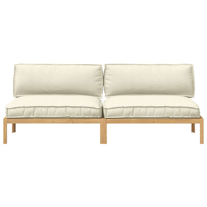 vidaXL Sofa Set mit Kissen Creme 240 x 92 x 69 cm Massivholz Akazie