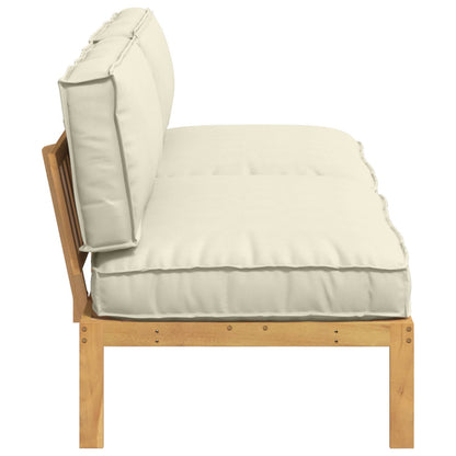 vidaXL Sofa Set mit Kissen Creme 240 x 92 x 69 cm Massivholz Akazie