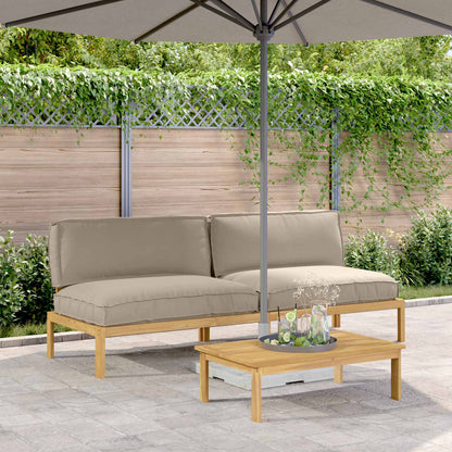 vidaXL Sofa Set mit Kissen Taupe 240 x 92 x 69 cm Massivholz Akazie