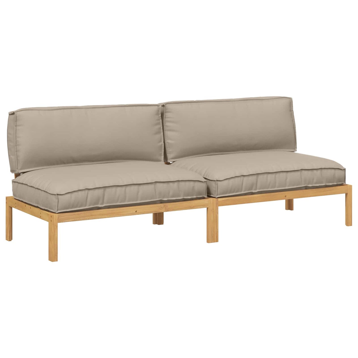 vidaXL Sofa Set mit Kissen Taupe 240 x 92 x 69 cm Massivholz Akazie