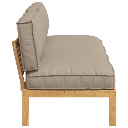 vidaXL Sofa Set mit Kissen Taupe 240 x 92 x 69 cm Massivholz Akazie