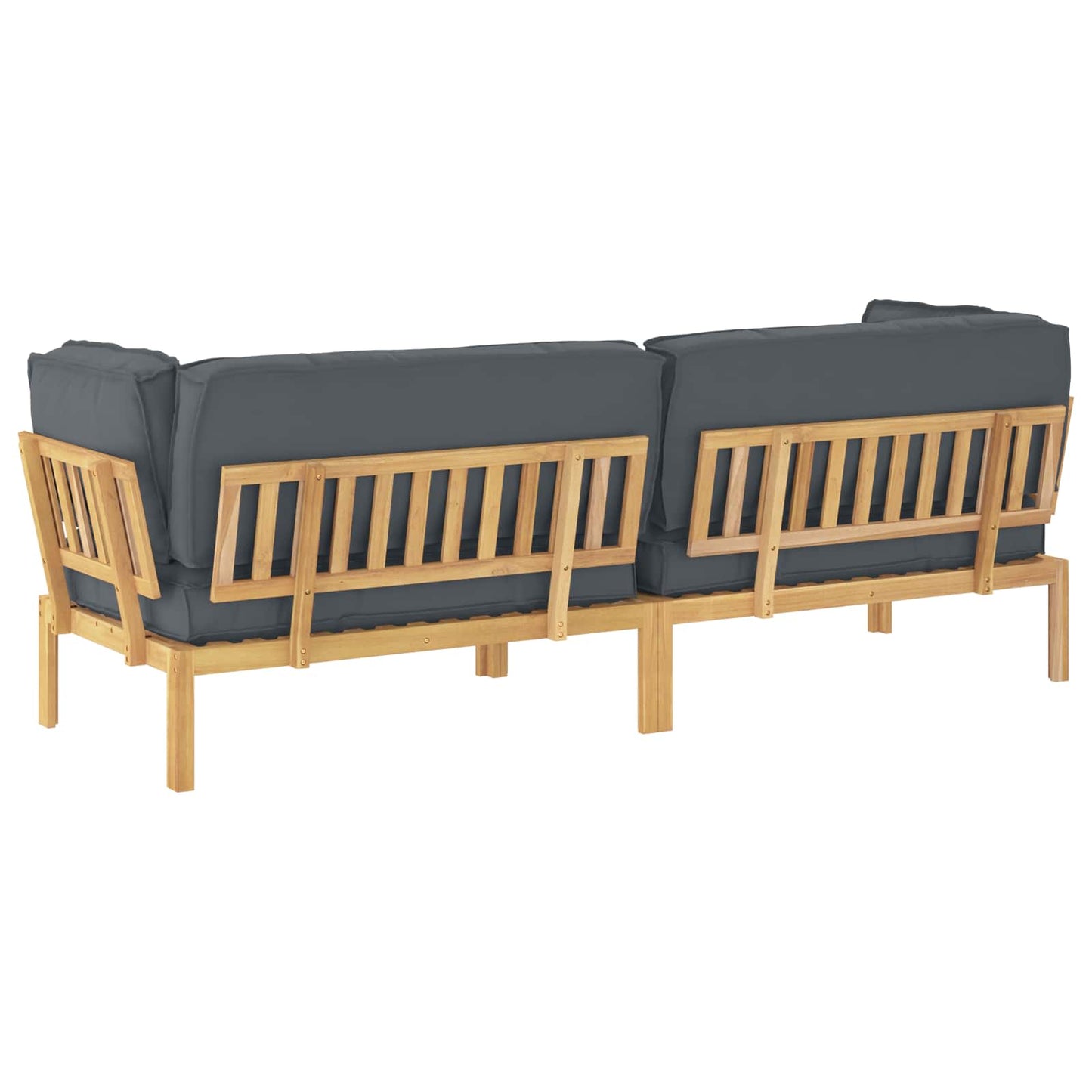vidaXL Sofa Set mit Kissen Uni 2 pcs Anthrazit Massivholz Akazie