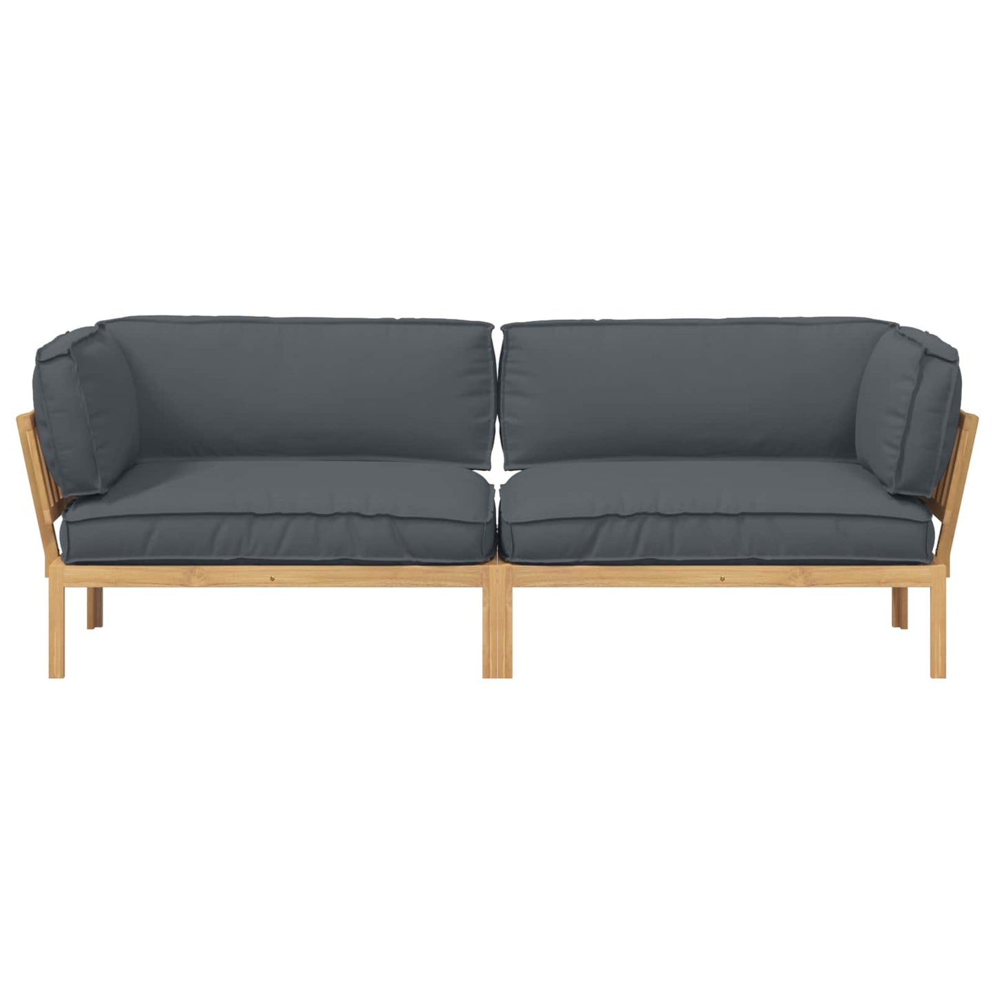 vidaXL Sofa Set mit Kissen Uni 2 pcs Anthrazit Massivholz Akazie