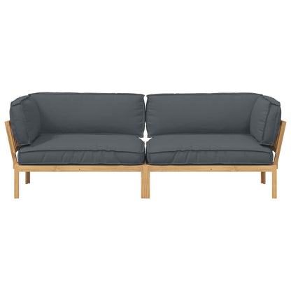 vidaXL Sofa Set mit Kissen Uni 2 pcs Anthrazit Massivholz Akazie