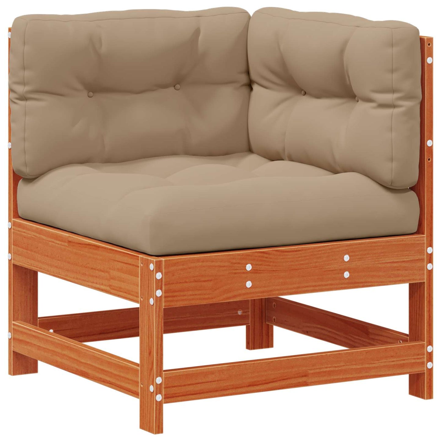 Garten-Lounge-Set 8 pcs Wachsbraun Massives Kiefernholz