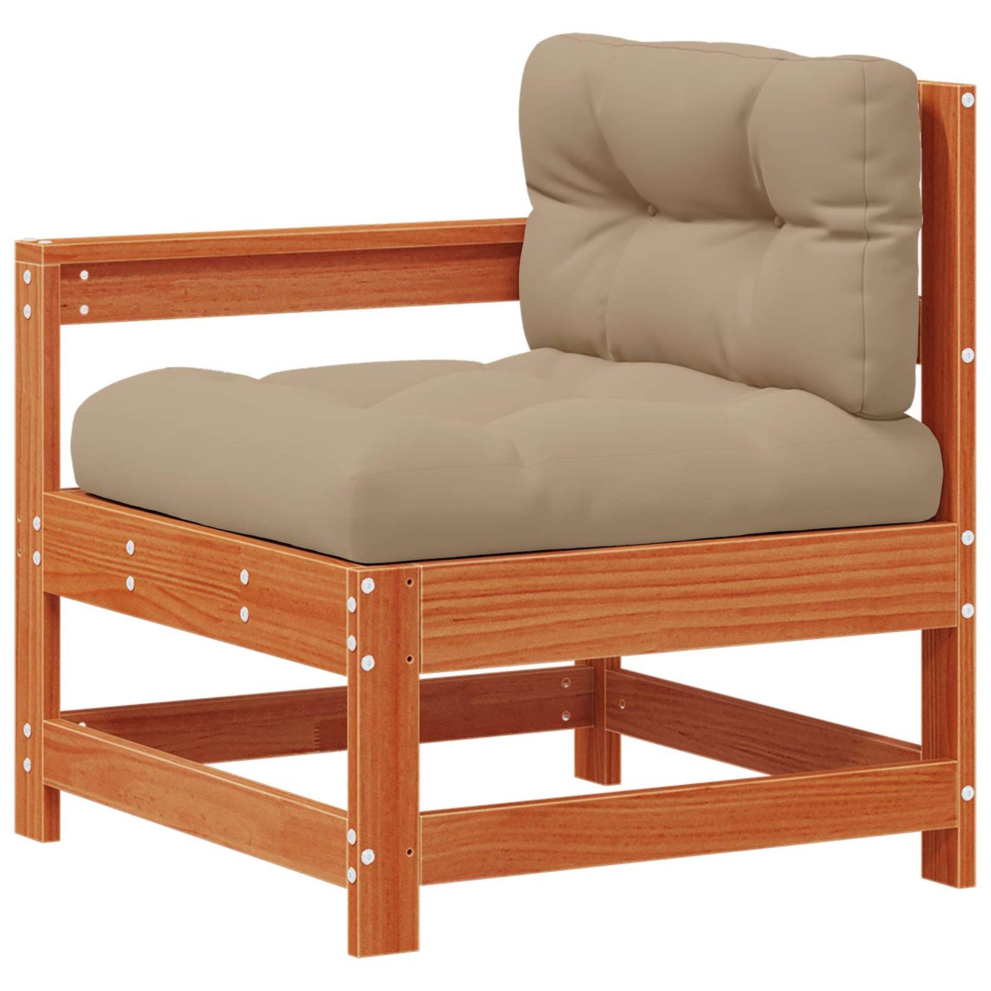 Garten-Lounge-Set 7 pcs Wachsbraun Massives Kiefernholz