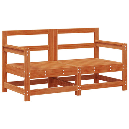 Garten-Lounge-Set 6 pcs Wachsbraun Massives Kiefernholz