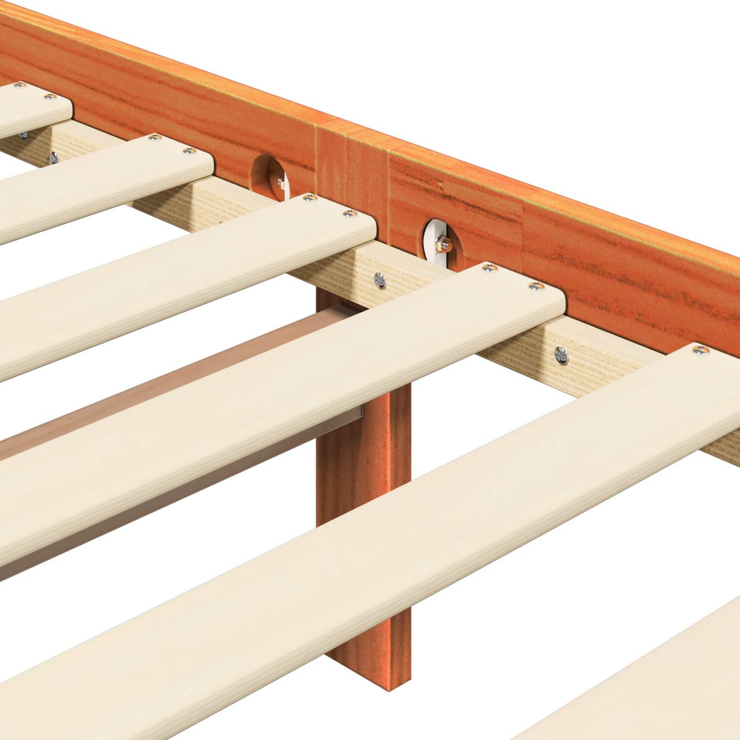 Bettrahmen Wachsbraun 205,5 x 145,5 x 100 cm Massivholz Kiefer