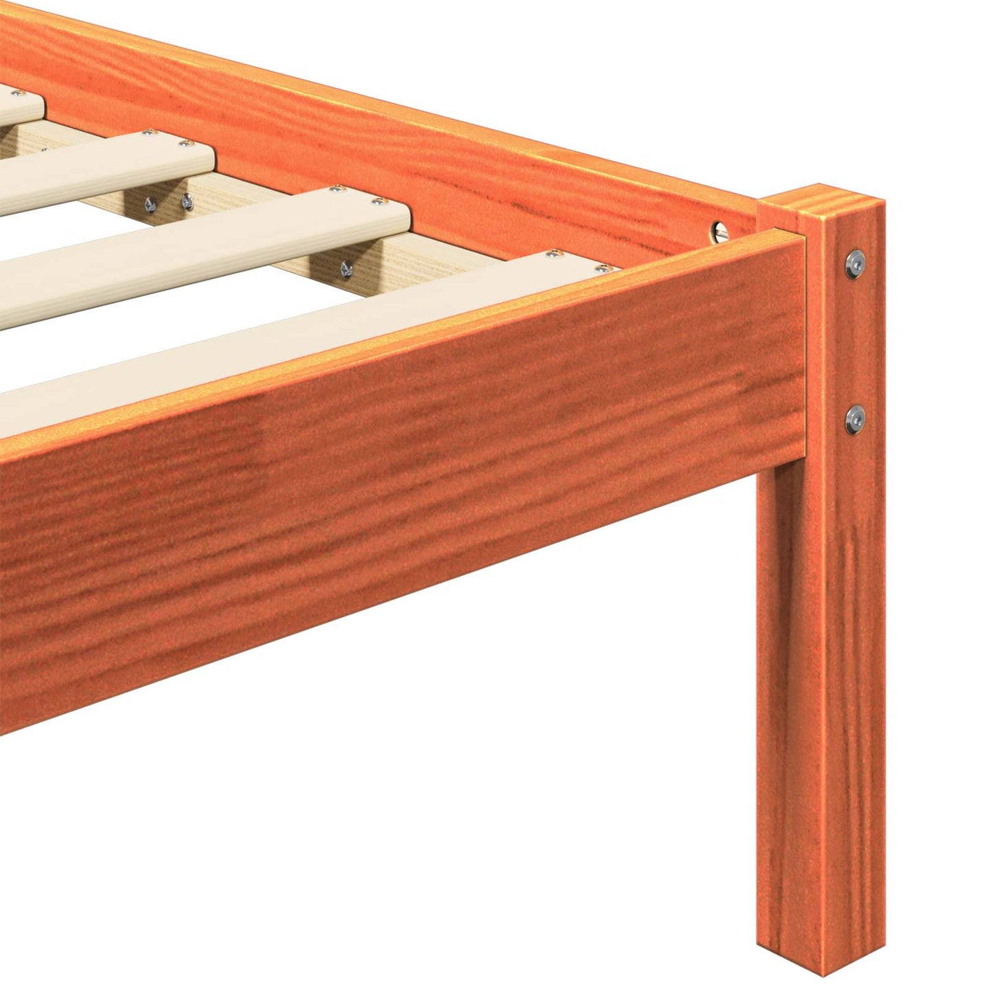 vidaXL Bettrahmen Wachsbraun 205,5 x 155,5 x 100 cm Massivholz Kiefer