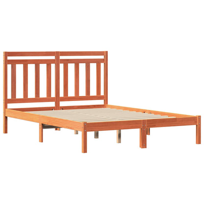 vidaXL Bettrahmen Wachsbraun 205,5 x 155,5 x 100 cm Massivholz Kiefer