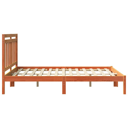 vidaXL Bettrahmen Wachsbraun 205,5 x 155,5 x 100 cm Massivholz Kiefer