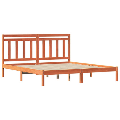 vidaXL Bettrahmen Wachsbraun 205,5 x 185,5 x 100 cm Massivholz Kiefer
