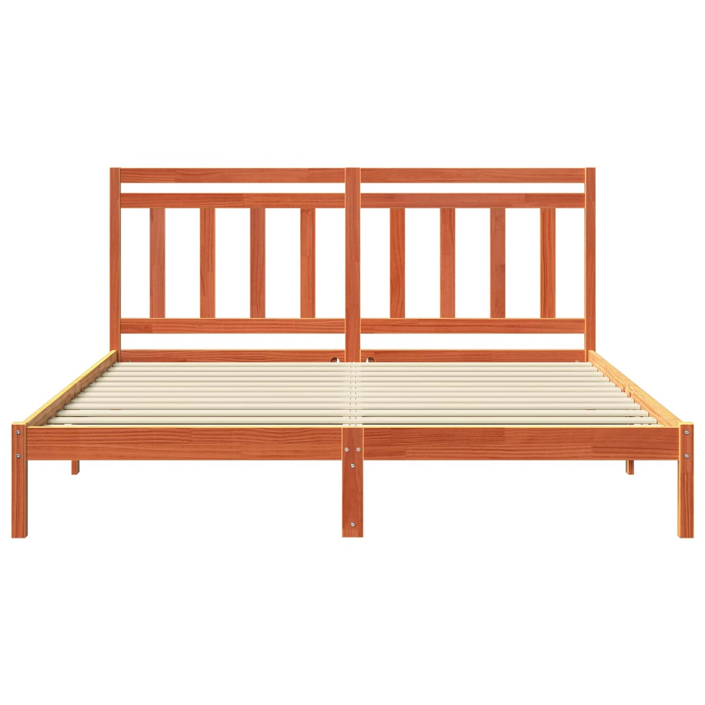 vidaXL Bettrahmen Wachsbraun 205,5 x 185,5 x 100 cm Massivholz Kiefer