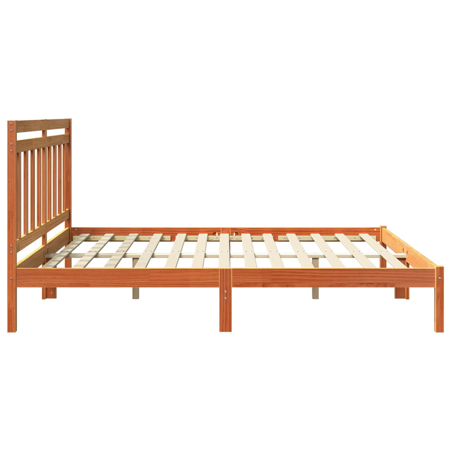 vidaXL Bettrahmen Wachsbraun 205,5 x 185,5 x 100 cm Massivholz Kiefer