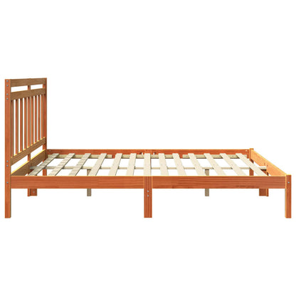 vidaXL Bettrahmen Wachsbraun 205,5 x 185,5 x 100 cm Massivholz Kiefer