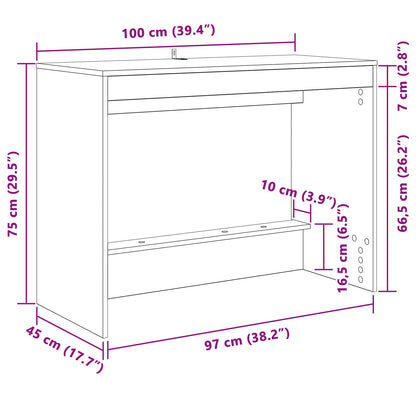 Bett-Schreibtisch Weiß 100 x 45 x 75 cm Holzwerkstoff