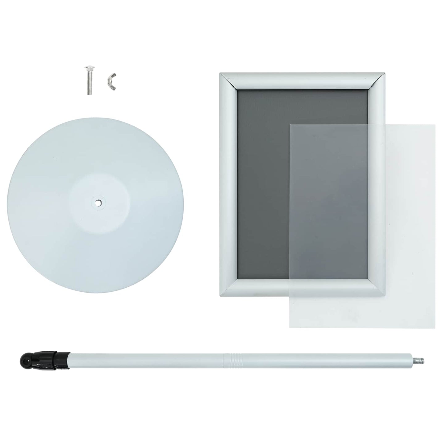 Podest-Posterständer Silber 33 x 33 x 126 cm PVC und Stahl