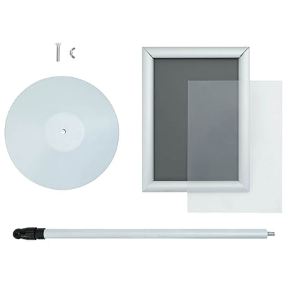 Podest-Posterständer Silber 33 x 33 x 126 cm PVC und Stahl