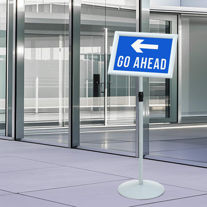 Podest-Posterständer Silber 33 x 33 x 126 cm PVC und Stahl