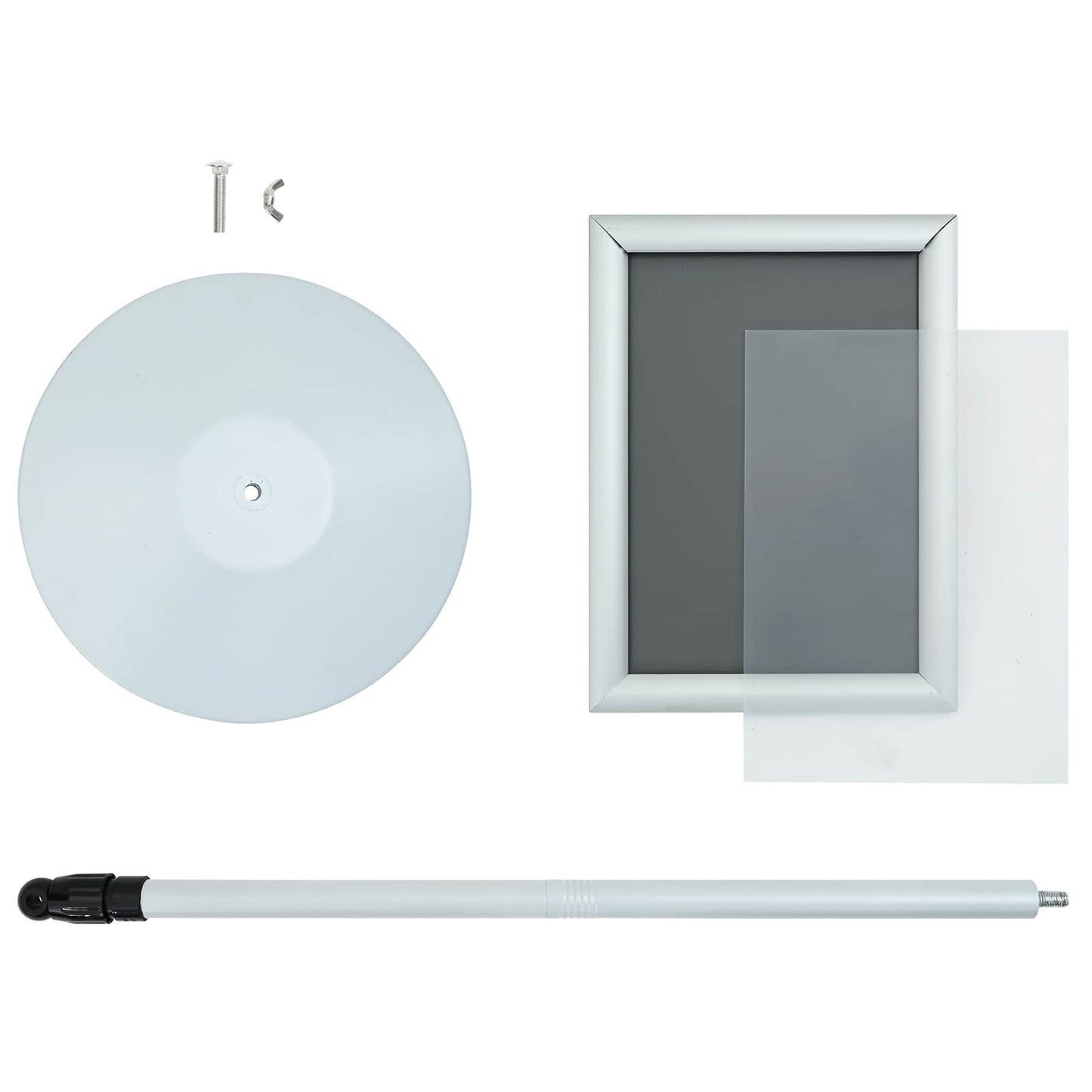 Podest-Posterständer Silber 33 x 33 x 123 cm PVC und Stahl