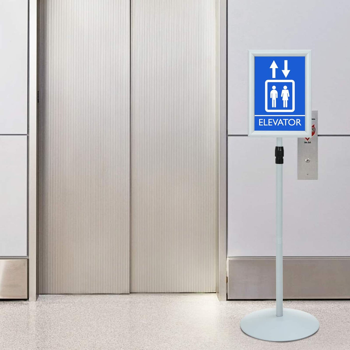 Podest-Posterständer Silber 33 x 33 x 123 cm PVC und Stahl