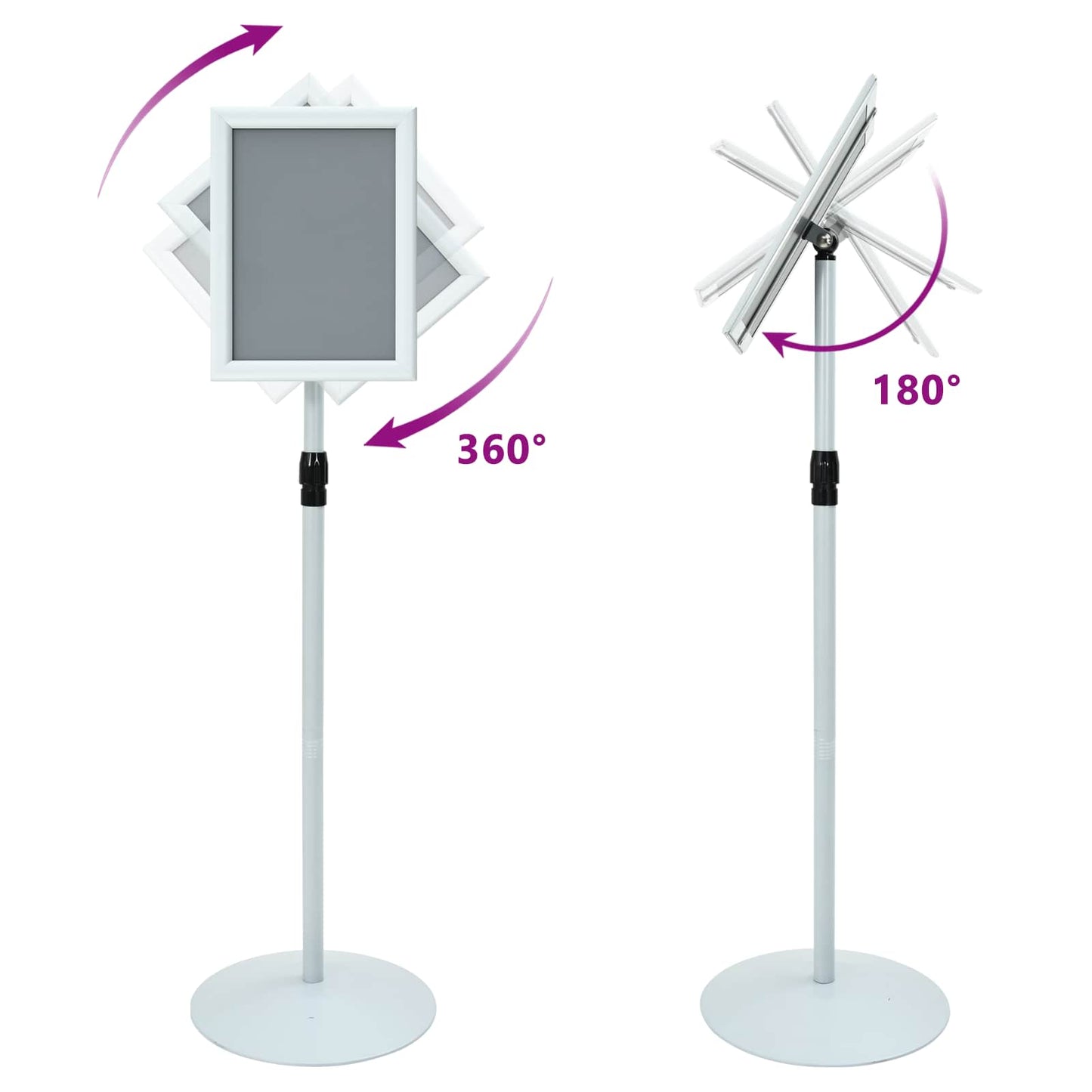 Podest-Posterständer Silber 33 x 33 x 123 cm PVC und Stahl