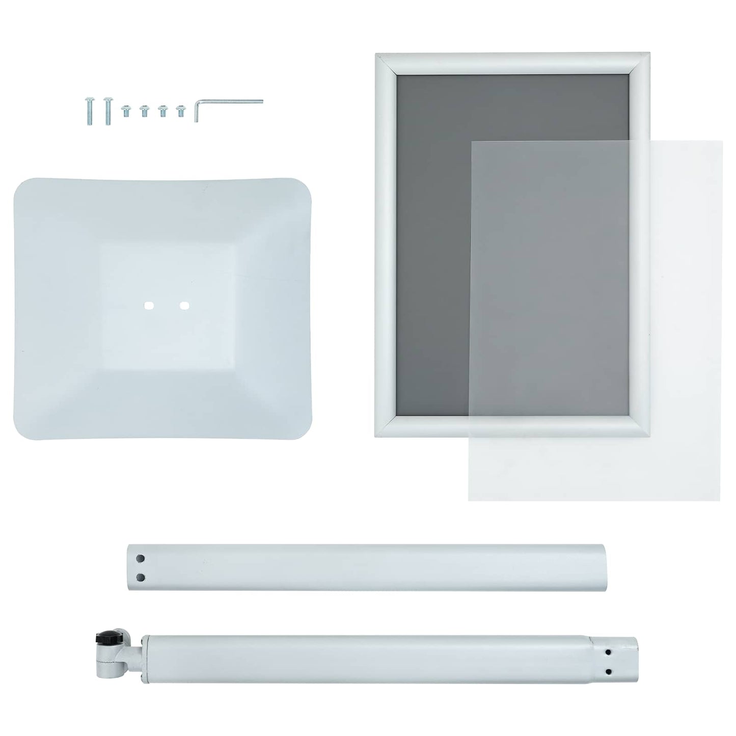 Podest-Posterständer Silber 32,5 x 27 x 126 cm Gusseisen