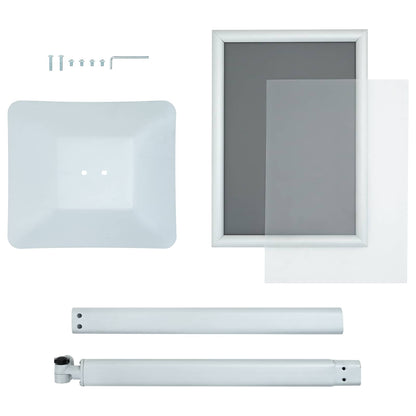 Podest-Posterständer Silber 32,5 x 27 x 126 cm Gusseisen