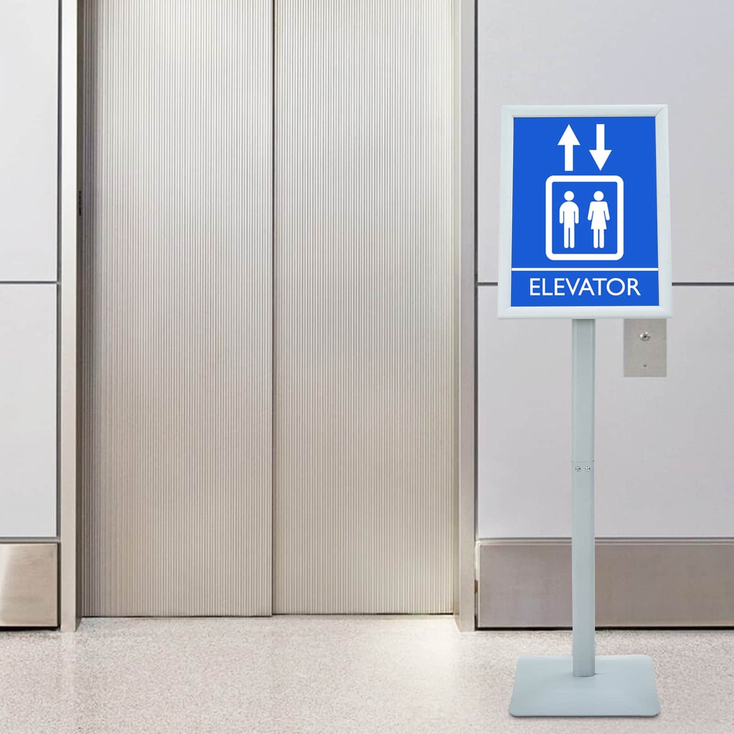 Podest-Posterständer Silber 32,5 x 27 x 126 cm Gusseisen