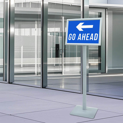 Podest-Posterständer Silber 32,5 x 27 x 126 cm Gusseisen