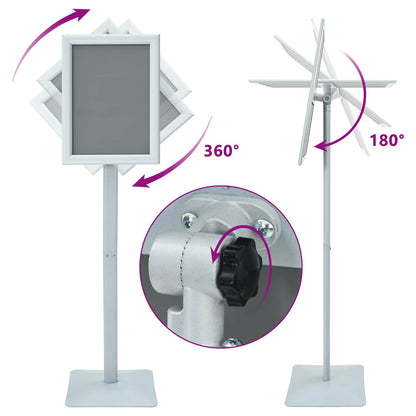 Podest-Posterständer Silber 32,5 x 27 x 126 cm Gusseisen