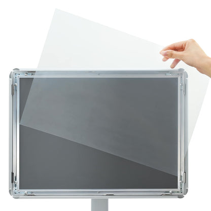 Podest-Posterständer Silber 32,5 x 27 x 126 cm Gusseisen