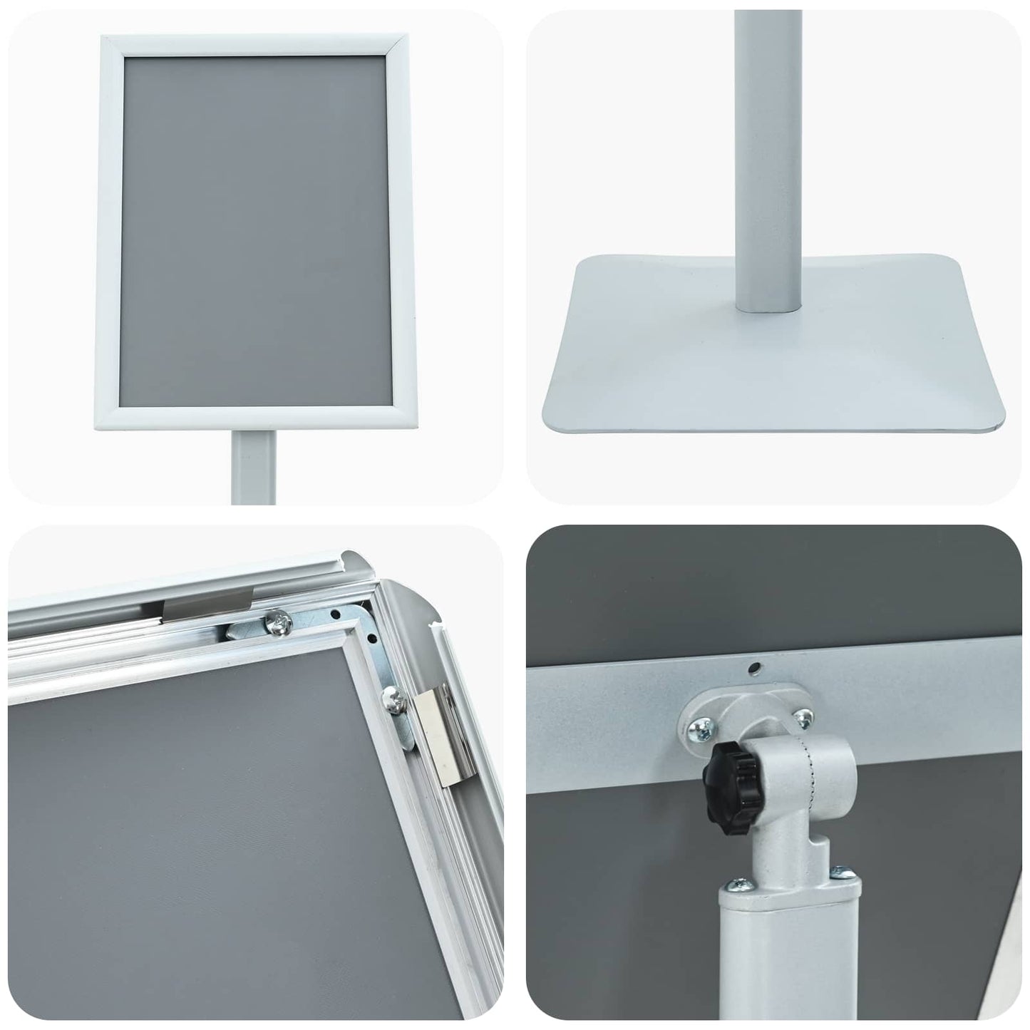 Podest-Posterständer Silber 32 x 27 x 119 cm Gusseisen