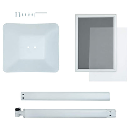 Podest-Posterständer Silber 32 x 27 x 119 cm Gusseisen