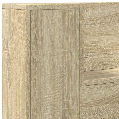 vidaXL Kopfteil-Schrank mit LED mit Regal Sonoma 120 x 16,5 x 103,5 cm