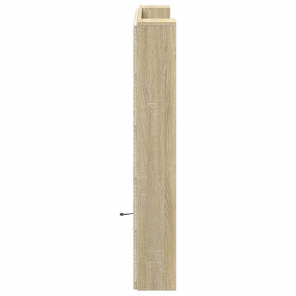 vidaXL Kopfteil-Schrank mit LED mit Regal Sonoma 120 x 16,5 x 103,5 cm
