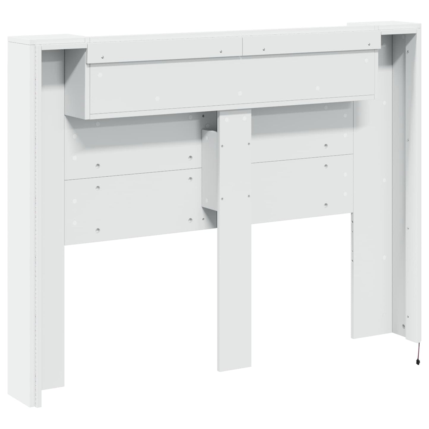 vidaXL Kopfteil-Schrank mit LED mit Regal Weiß 140 x 16,5 x 103,5 cm