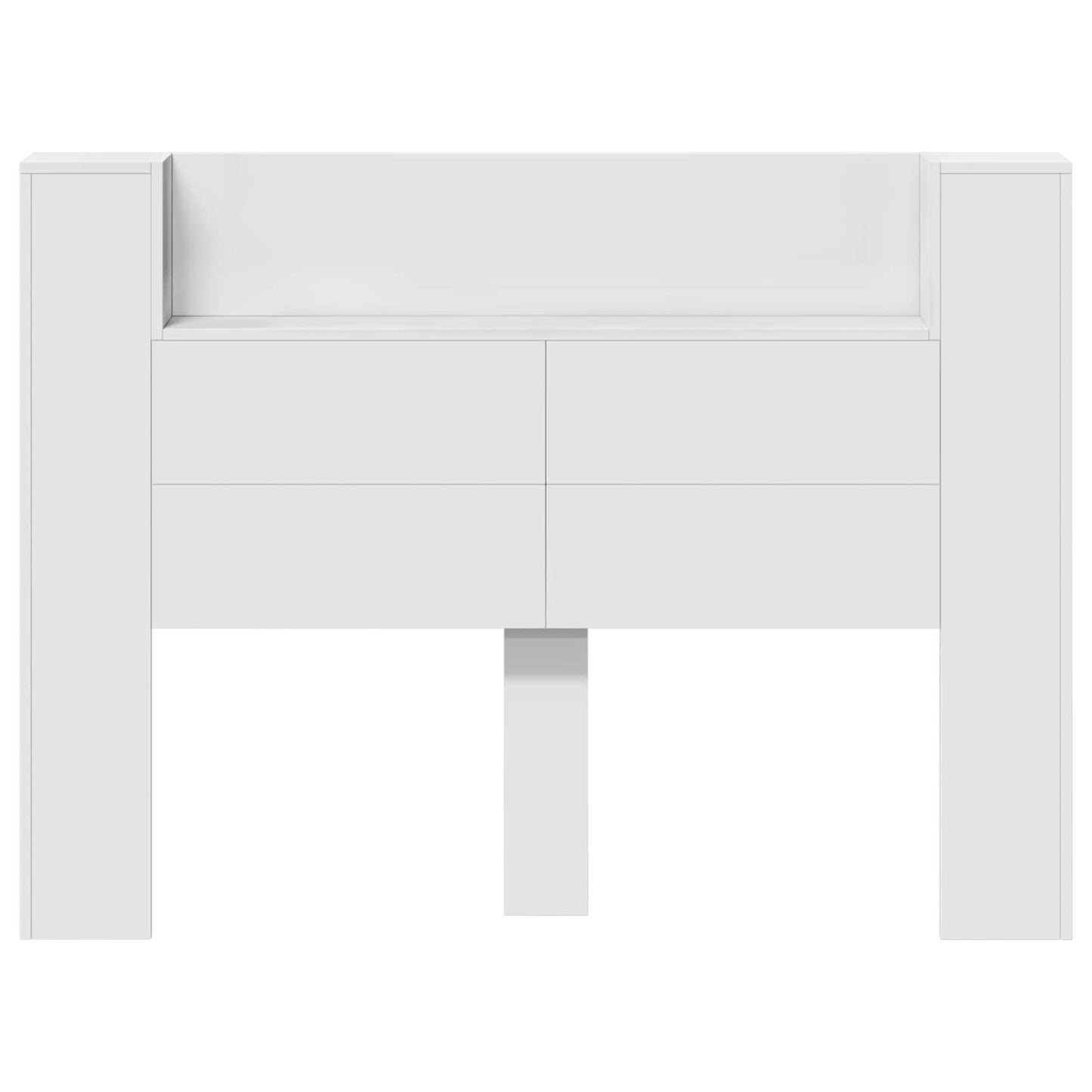vidaXL Kopfteil-Schrank mit LED mit Regal Weiß 140 x 16,5 x 103,5 cm