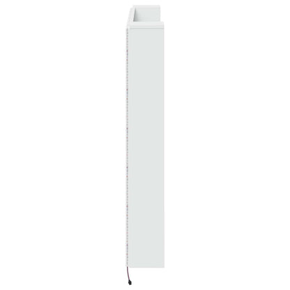 vidaXL Kopfteil-Schrank mit LED mit Regal Weiß 140 x 16,5 x 103,5 cm
